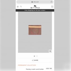 ETRO Milano Paisley credit card holder